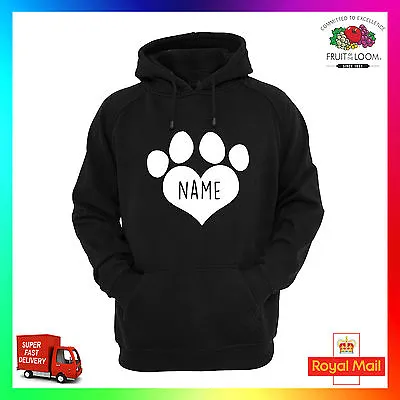 Buy Custom Dog Name Hoodie Hoodie Printed I Love Heart Paw Pet Pup Your Own Dogs • 24.99£