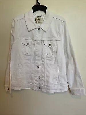 Buy Levi Strauss Womens White Denim Button Up Jacket Size XL • 25.53£