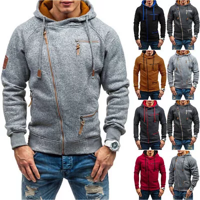 Buy Men Hoodies Jacket Zipper Up Hooded Coat Pullover Sweatshirt Warm Winter Outwear • 22.99£
