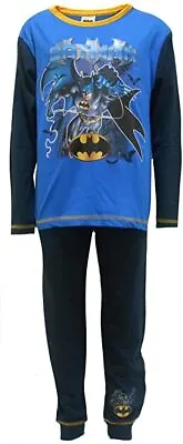Buy DC Comics Boys Batman  Pyjamas In Flight PJS Blue Age 4-10 Years Official • 6.95£