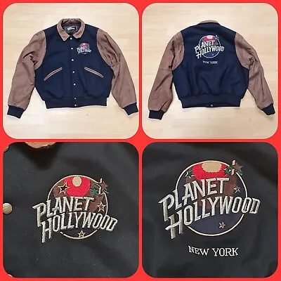 Buy Vtg Planet Hollywood Varsity Jacket Size Large New York Bomber  • 129.99£
