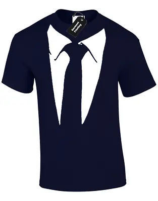 Buy Shirt And Tie Mens T Shirt Funny Novelty Fancy Dress Party Stag Tuxedo Joke Tee • 7.99£