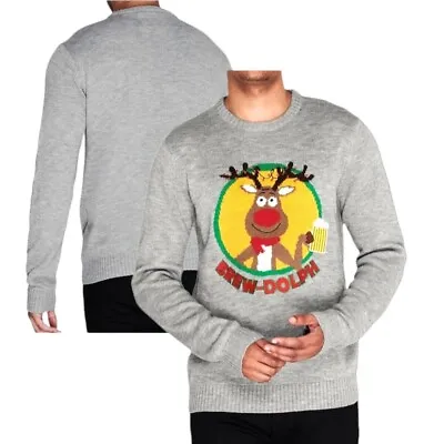 Buy CHRISTMAS STAR BREWDOLPH Beer Knitted Rudolph Pullover Jumper NEW Medium XL XXL • 13.56£