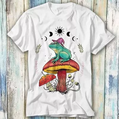 Buy Frog Wizard On Mushroom Phase Of Moon T Shirt Meme Gift Top Tee Unisex 1097 • 6.35£