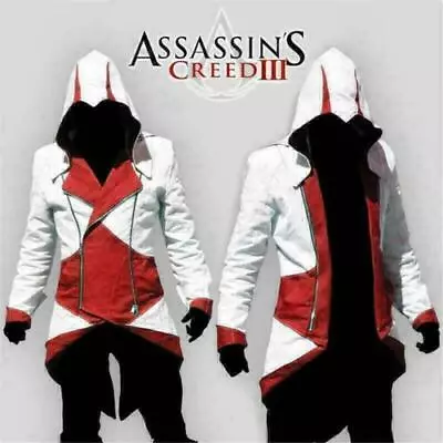 Buy Men's Hoodie Jacket Kenway Assassins Creed 3 Connor Costumes Party Cosplay Coats • 50.39£