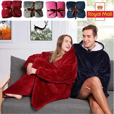 Buy Oversized Hoodie Blanket Big Hooded Ultra Plush Sherpa Giant Sweatshirt Blanket • 11.99£