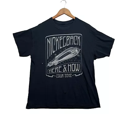 Buy Vintage Nickleback 2012 Here And Now Concert Tour Distressed T-shirt Men's L • 17.94£
