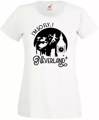 Buy I'm So Fly I Neverland Peter Pan White T-shirt Children's Ladies Cotton New • 9.49£