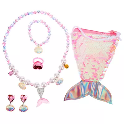 Buy  Pink Plastic Children's Mermaid Jewelry Set Shell Necklace Bracelet • 8.95£