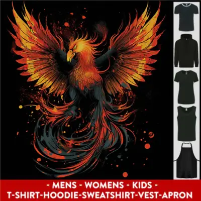 Buy A Phoenix Rising From The Flames Fantasy Mens Womens Kids Unisex • 10.99£