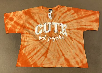 Buy Citi Trends Women's Plus Size 2X Orange Tie Dye  Cute But Psycho  Crop Top NWT • 12.18£