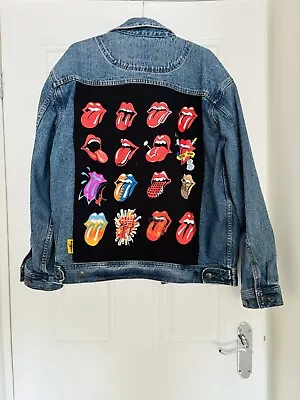 Buy Vintage Rolling Stones Denim Jacket Size L  14-16 Unisex • 39.99£