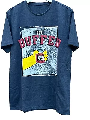Buy THE SIMPSONS Homer Hand Grey Short Sleeve T-shirt Get Duffed Beer Logo Size M • 12.99£