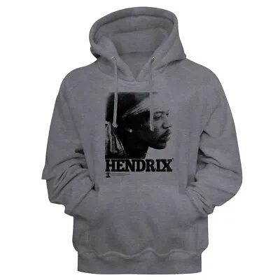Buy Jimi Hendrix Vintage Face Photo Men's Gun Metal Pullover Hoodie Concert Merch • 61.36£