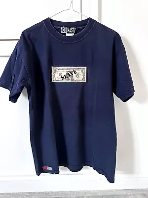 Buy Dienasty Blue T Shirt With Real One US Dollar Note And Slave Text • 3.49£