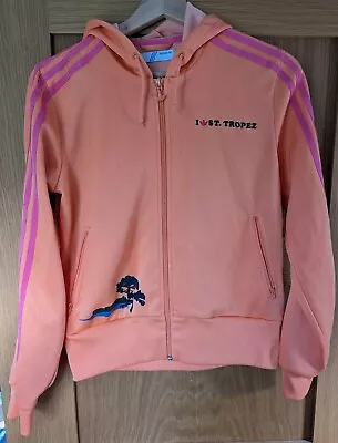 Buy Adidas St. Tropez Orange Full Zip Jacket Hoodie Sweatshirt Trefoil Women's 14 • 29.99£