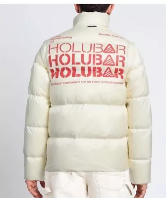 Buy £500+ Holubar Mens White Duck Down Bomber Puffer Bubble Logo Jacket Coat Bnwt • 139£