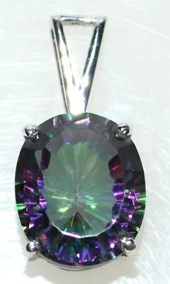 Buy Stunning Purple Green Mystic Fire Quartz Pendant Gems Sterling SILVER Jewellery • 22.99£