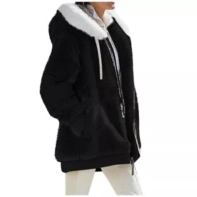Buy 8-22 Size Warm Teddy Bear Fluffy Coat Ladies Hooded Fleece Jacket Outwear Women • 15.99£