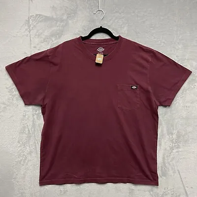 Buy Dickies T Shirt 2XL Burgundy Red Pocket Short Sleeve Tee • 12.50£