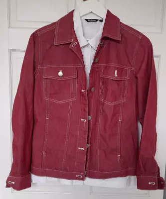Buy Denim Jacket, By D & Co. Red, Jean Jacket Style. Size Xs • 9.99£