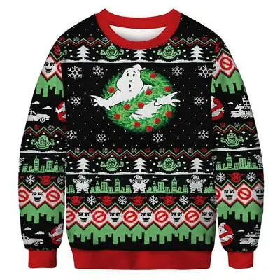 Buy 3D Ghostbusters Christmas Sweater Ugly Xmas Jumper Pullover Hoodie Xmas Gifts UK • 16.19£