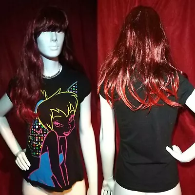 Buy Disney Womens New Look Neon Tinkerbell Fairy Blouse Shirt Top T-shirt 12 / 14 • 10.95£