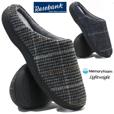 Buy Mens Memory Foam Slippers Winter Warm Fur Cosy Indoor Outdoor Slip On Shoes Size • 9.95£