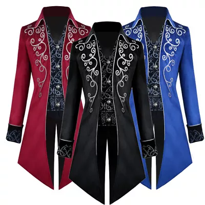 Buy Mens Coat Victorian Steampunk Coat Gothic Jacket Medieval Renaissance Tailcoat • 28.15£
