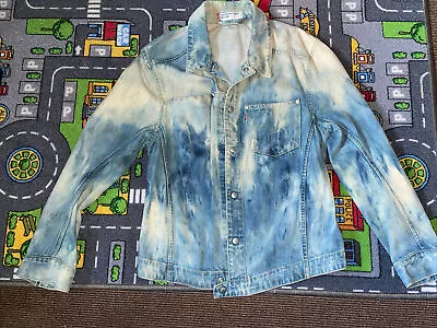 Buy Levis Denim Trucker Jacket Men Medium Blue Cotton Red Tab - Custom  Bleached • 35£