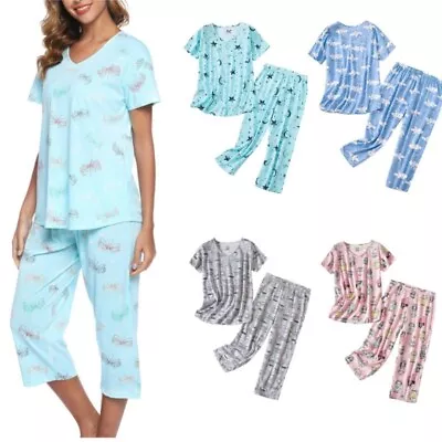 Buy Plus Size Ladies Pyjama Set Pjs Short Sleeve Loungewear Sleepwear Nightwear 6-22 • 9.60£