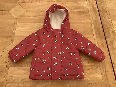 Buy Baby Girl Primark Rust Floral Fleece Lined Hooded Jacket -  Age 3-6m • 3.50£