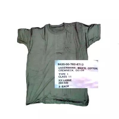 Buy US Issue Olive Drab 1978 XXL T-shirts New 3pk • 56.36£