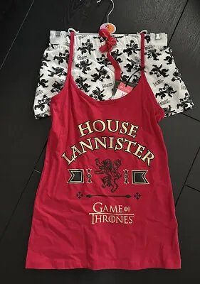 Buy GAME OF THRONES HOUSE LANNISTER Cami Vest & Shorts Pyjamas Set Womens Primark XS • 6£