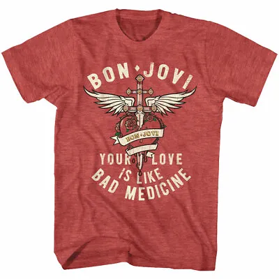 Buy Bon Jovi Your Love Is Like Bad Medicine Adult T Shirt Music Merch • 40.90£