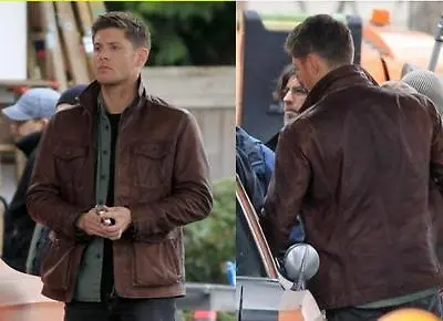 Buy Men's Supernatural Season 7 Real Genuine Leather Jacket/Coat In Brown • 108.47£
