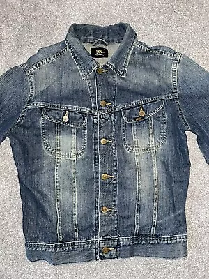 Buy Lee Jeans “Rider” Slim Fit Size M/Medium Trucker Blue Denim Jacket Vintage/Retro • 30£