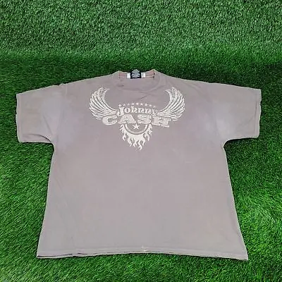 Buy Johnny-Cash X Zion Rootswear Shirt Womens XL Oversized Faded Gray 2006 Merch Tee • 8.21£