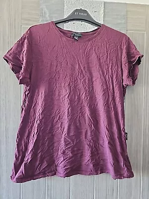 Buy Ladies New Look Curves Plum/aubergine Crew Neck Short Sleeve T-shirt Size 20 • 2.99£
