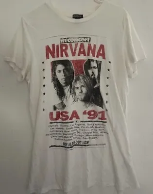 Buy Nirvana T Shirt Grunge Rock Band Merch Tee Size Small Kurt Cobain Oversized • 14.95£