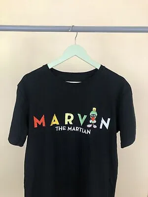 Buy Vintage Looney Tunes Marvin The Martian Warner Bros T-Shirt Black • 42£