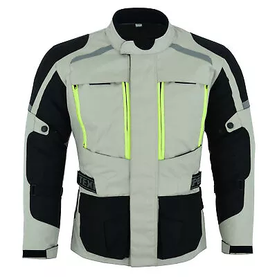Buy NEW Mens Motorcycle Waterproof Cordura Textile Jacket With Motorbike CE Armours • 59.99£
