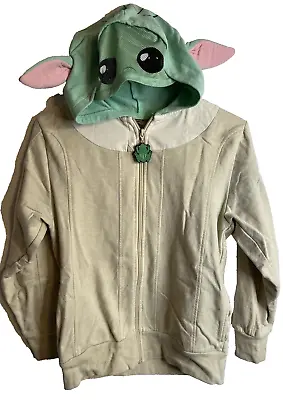 Buy Yoda Hoodie Jacket Disney Star Wars Fullface Youth Mandalorian Costume Zip Sz M • 13.66£