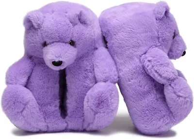 Buy Teddy Bears Slippers For Women Fluffy Shoe Cute House Animal Slippers Fuzzy... • 27.29£