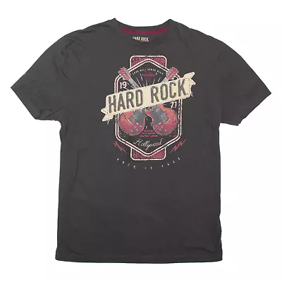Buy HARD ROCK CAFE Hollywood Mens T-Shirt Grey Short Sleeve M • 13.99£