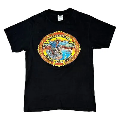 Buy California Rush T-Shirt Graphic Print Regular Short Sleeve Black Mens Medium • 14.99£