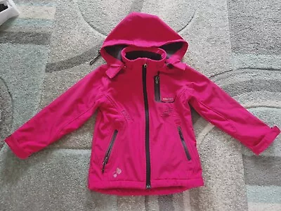 Buy KuGo Girls Pink Soft Shell Zip Hooded Pockets Fleece Lined Jacket Coat 6-7 Years • 3£