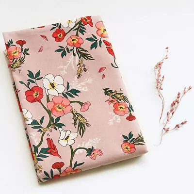 Buy Cotton Fabric By The Yard Japanese Blossom 44  Wide Cozy Trumpet Creeper Flower • 10.57£