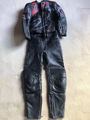 Buy Frank Thomas Ladies Leather Motorcycle Jacket And Trousers Size 10 • 70£