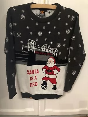 Buy Manchester United Official Christmas Jumper Kids Unisex Aged 12-13yrs. • 22£
